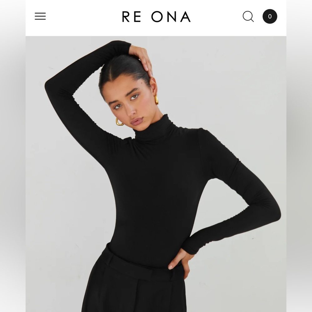 Re Ona Black Turtleneck Top